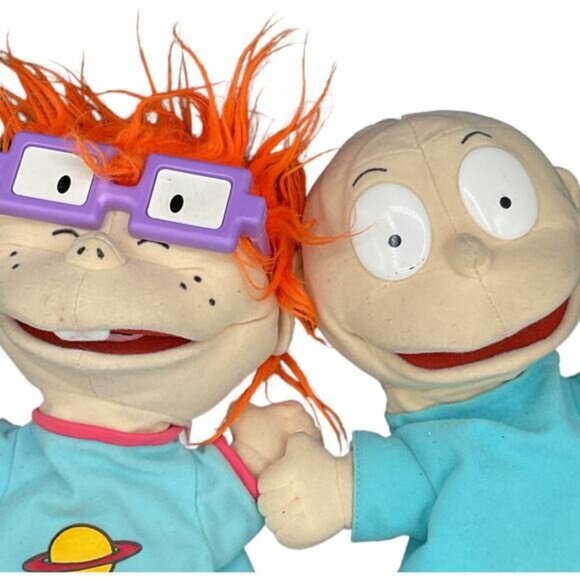 Vintage Rugrats Chuckie & Tommy 10" Hand Puppets 90s Nostalgia Kids Toy Set - Picture 2 of 7